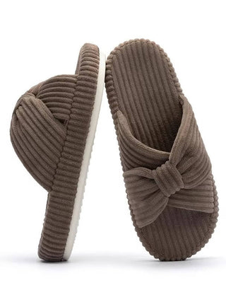 Women's Soft Corduroy Slippers | Comfortable Open Toe Design with Arch Support 13