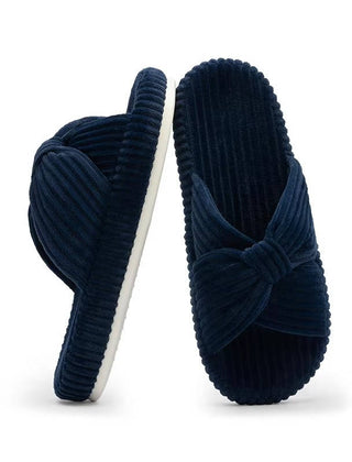 Women's Soft Corduroy Slippers | Comfortable Open Toe Design with Arch Support 14