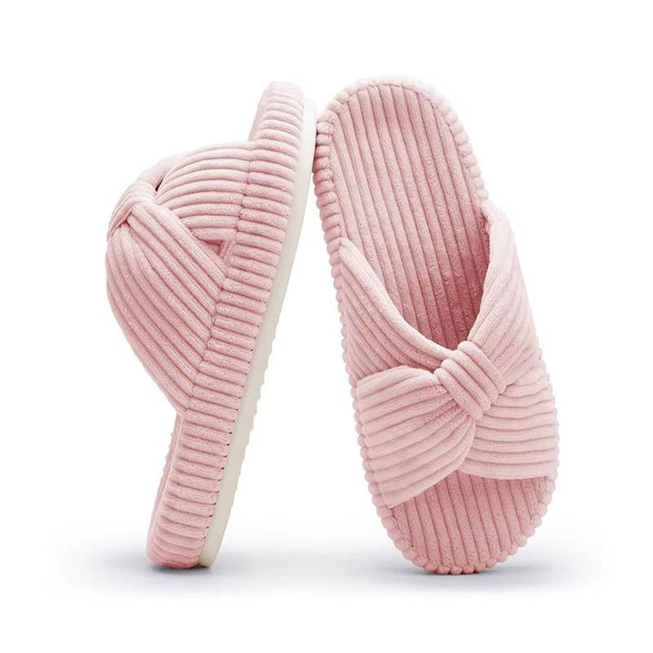 Women's Soft Corduroy Slippers | Comfortable Open Toe Design with Arch Support 8