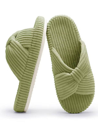 Women's Soft Corduroy Slippers | Comfortable Open Toe Design with Arch Support 9