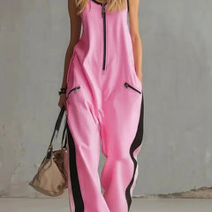 Women's Soft Fabric Utility Jumpsuit | Relaxed Fit Wide-Leg Design 0