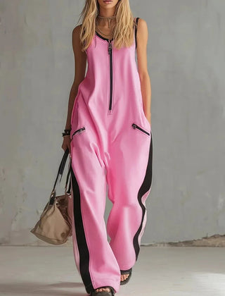 Women's Soft Fabric Utility Jumpsuit | Relaxed Fit Wide-Leg Design 0