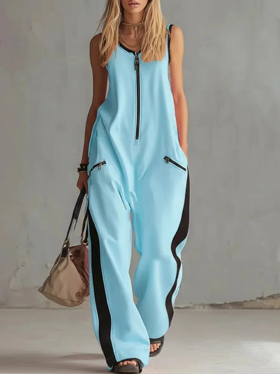 Women's Soft Fabric Utility Jumpsuit | Relaxed Fit Wide-Leg Design 2