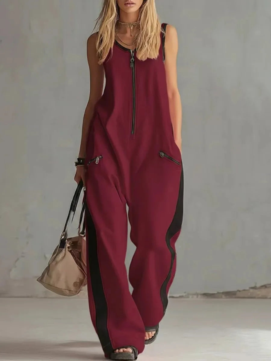 Women's Soft Fabric Utility Jumpsuit | Relaxed Fit Wide-Leg Design 5