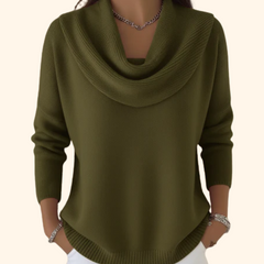 Women's Soft Knit Cowl Neck Sweater | Elegant Relaxed Fit Winter Top 2