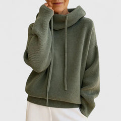 Women's Soft Knit Oversized Sweater | Cozy Cowl Neck Winter Top 0