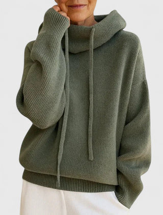 Women's Soft Knit Oversized Sweater | Cozy Cowl Neck Winter Top 0