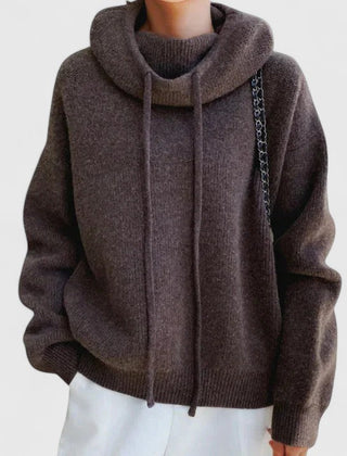 Women's Soft Knit Oversized Sweater | Cozy Cowl Neck Winter Top 1