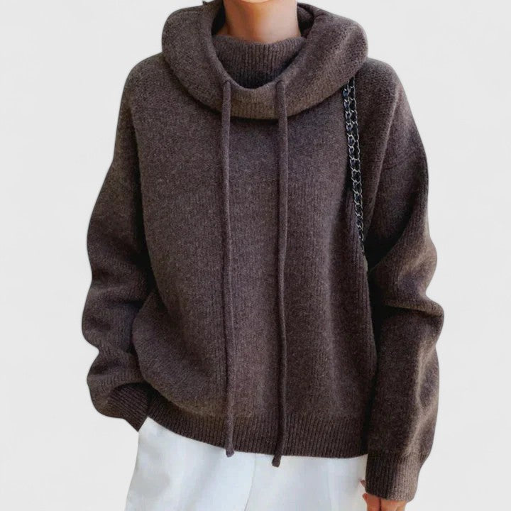 Women's Soft Knit Oversized Sweater | Cozy Cowl Neck Winter Top 1