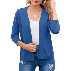 Women's Soft Viscose Blend Cropped Cardigan | Relaxed Open Front Sweater 11