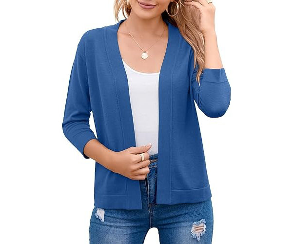 Women's Soft Viscose Blend Cropped Cardigan | Relaxed Open Front Sweater 11