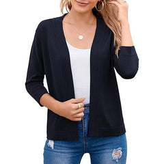 Women's Soft Viscose Blend Cropped Cardigan | Relaxed Open Front Sweater 12