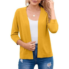 Women's Soft Viscose Blend Cropped Cardigan | Relaxed Open Front Sweater 13