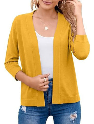 Women's Soft Viscose Blend Cropped Cardigan | Relaxed Open Front Sweater 13