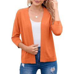 Women's Soft Viscose Blend Cropped Cardigan | Relaxed Open Front Sweater 15