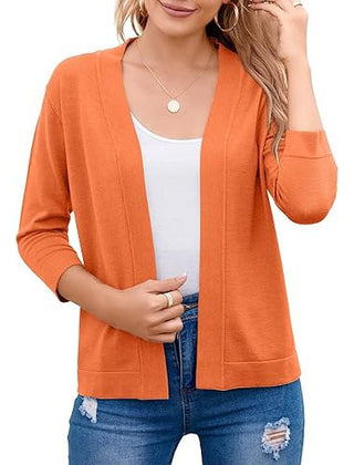 Women's Soft Viscose Blend Cropped Cardigan | Relaxed Open Front Sweater 15
