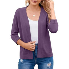 Women's Soft Viscose Blend Cropped Cardigan | Relaxed Open Front Sweater 3