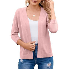 Women's Soft Viscose Blend Cropped Cardigan | Relaxed Open Front Sweater 4