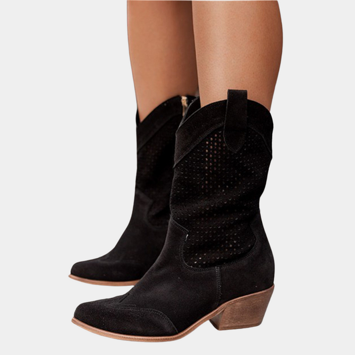 Women's Stylish Leather Cowboy Boots | Comfortable Orthopedic Mid-Calf Footwear 2