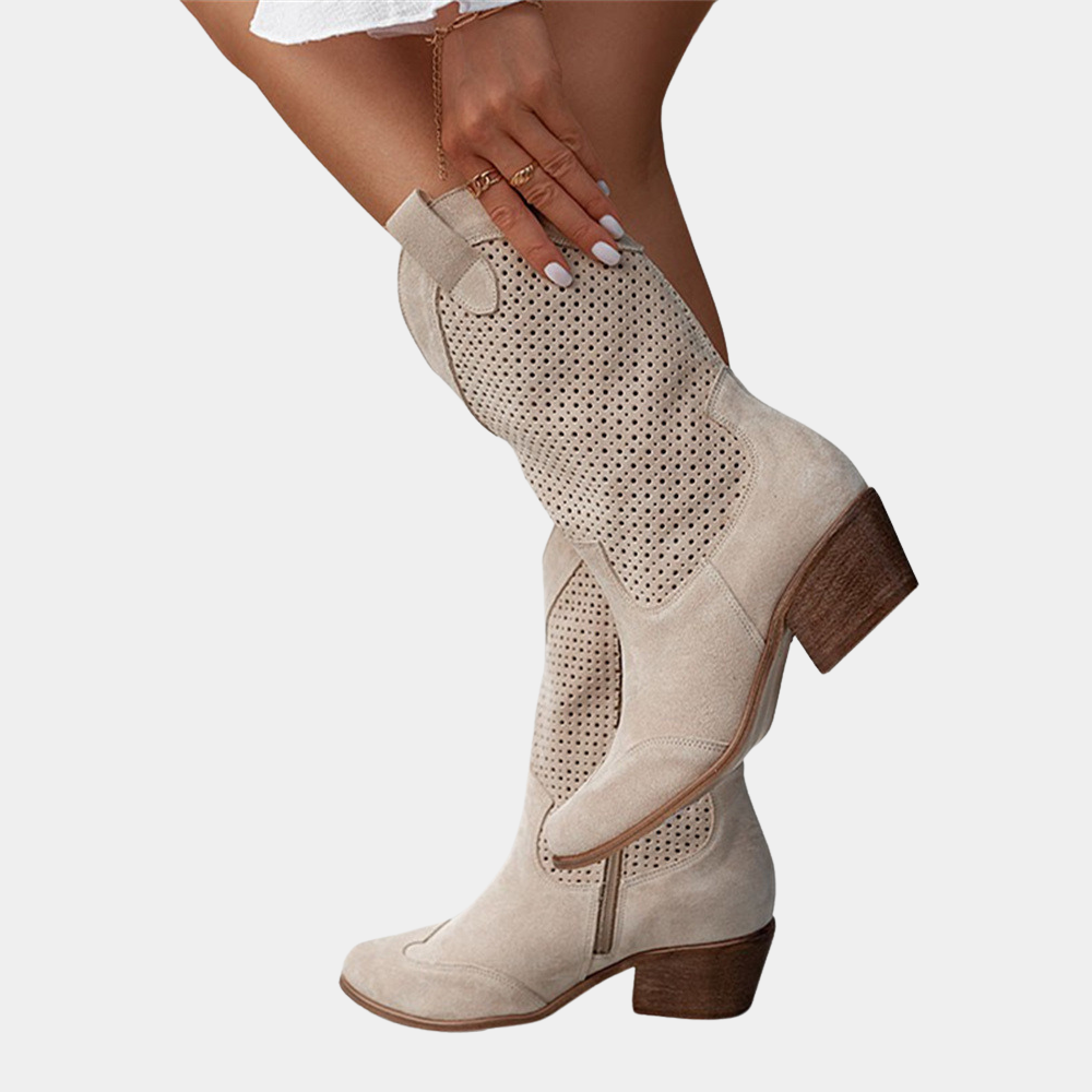 Women's Stylish Leather Cowboy Boots | Comfortable Orthopedic Mid-Calf Footwear 4