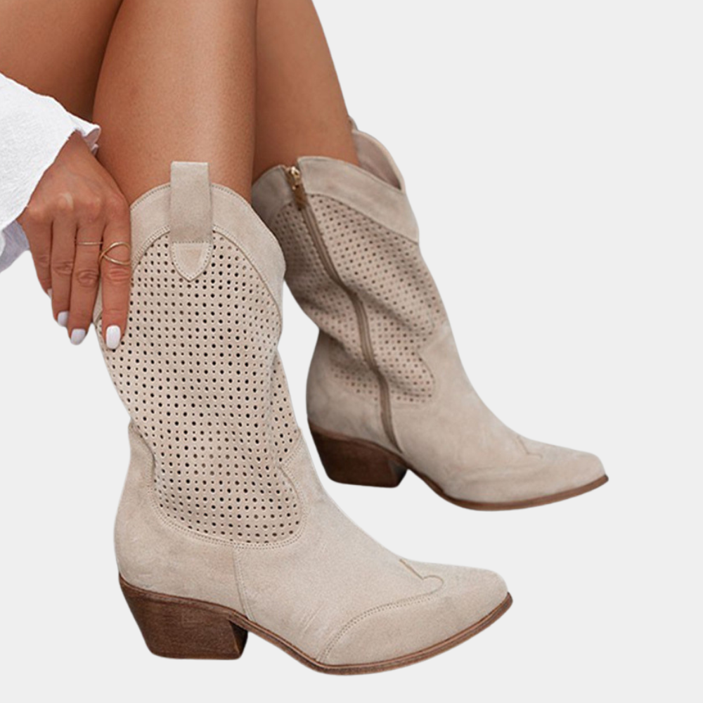 Women's Stylish Leather Cowboy Boots | Comfortable Orthopedic Mid-Calf Footwear 5