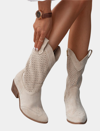 Women's Stylish Leather Cowboy Boots | Comfortable Orthopedic Mid-Calf Footwear 6