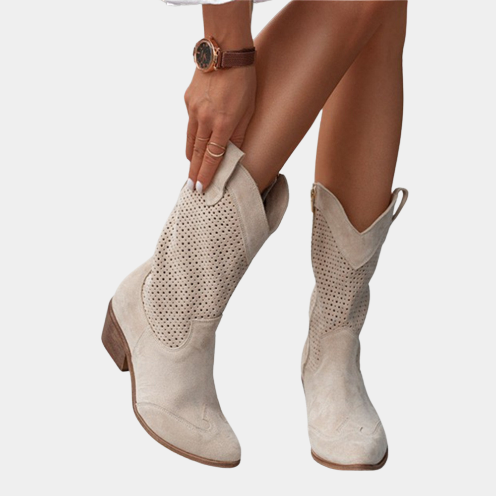 Women's Stylish Leather Cowboy Boots | Comfortable Orthopedic Mid-Calf Footwear 6