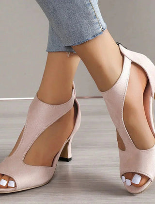 Women's Supportive Leather T-Strap Heels | Elegant Open Toe Comfort Shoes 0