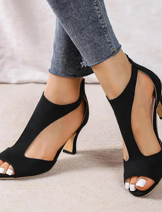 Women's Supportive Leather T-Strap Heels | Elegant Open Toe Comfort Shoes 1