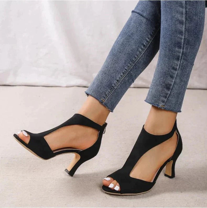 Women's Supportive Leather T-Strap Heels | Elegant Open Toe Comfort Shoes 5