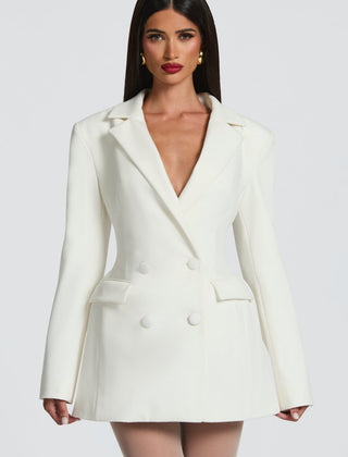 Women's Tailored Blazer Mini Dress | Elegant Fitted Formal Dress for Evening Events 3