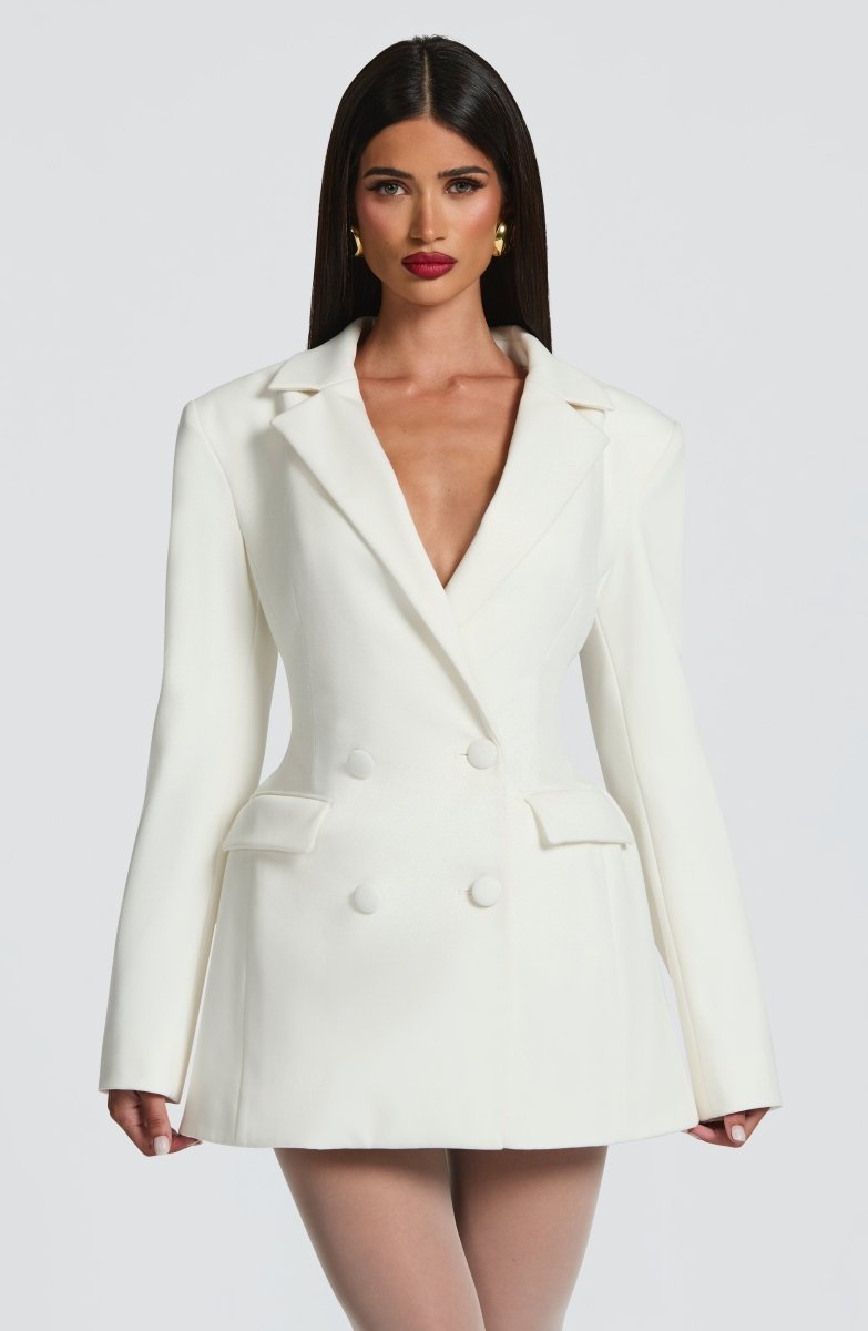 Women's Tailored Blazer Mini Dress | Elegant Fitted Formal Dress for Evening Events 3