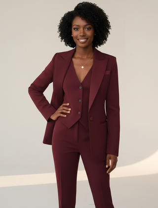 Women's Tailored Blazer Suit Set | Elegant Three-Piece Pant Suit for Women 1