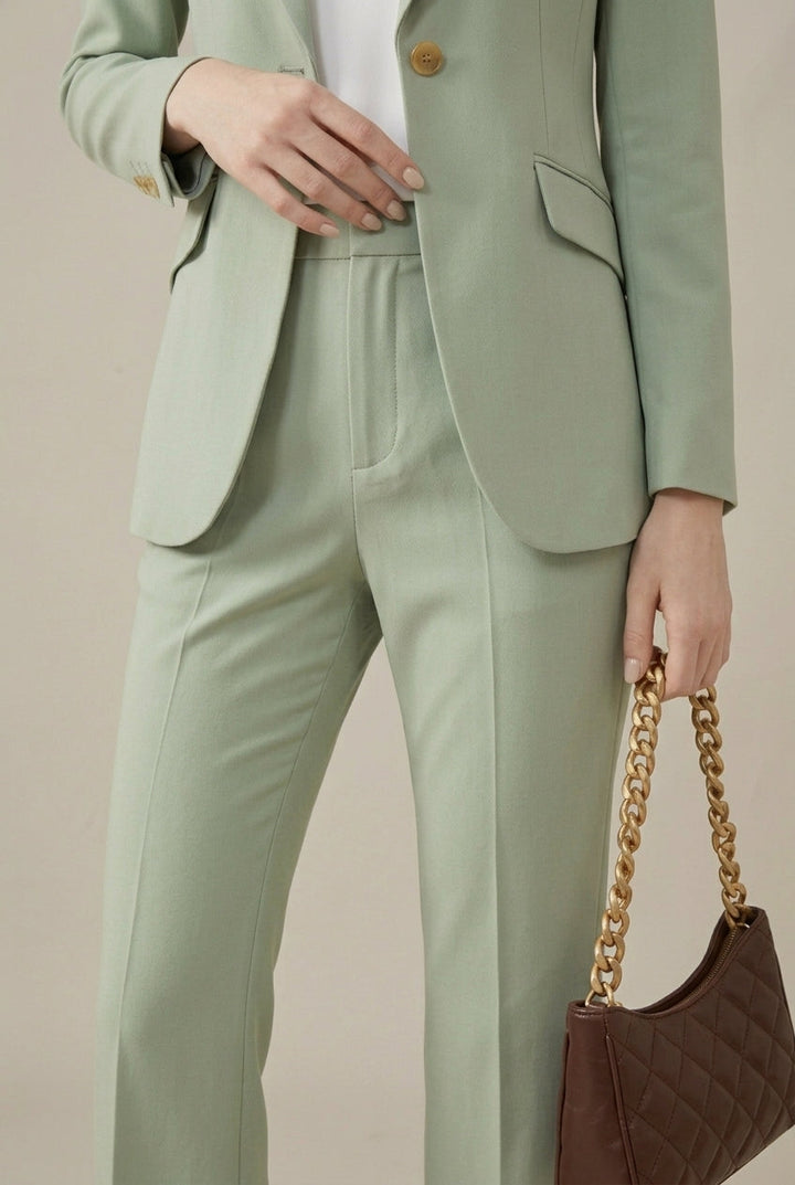 Women's Tailored Blazer and Trouser Set | Elegant Fitted Pant Suit for Autumn