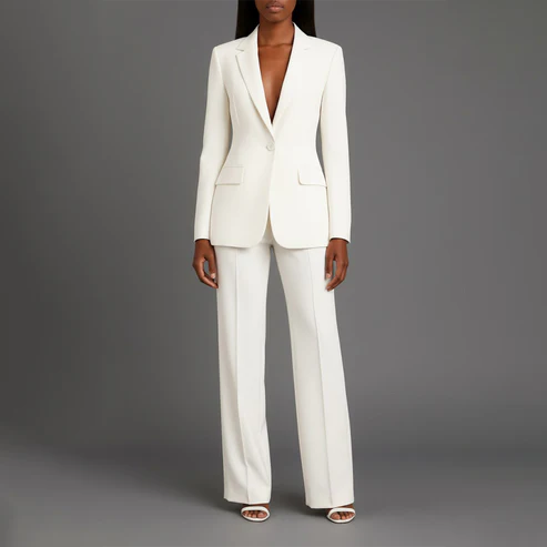 Women's Tailored Suit Set | Elegant Blazer and Slim Trousers | Chic Office Pant Suits for Women 0