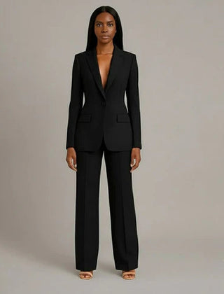 Women's Tailored Suit Set | Elegant Blazer and Slim Trousers | Chic Office Pant Suits for Women 1