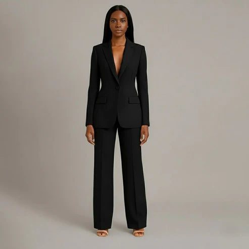 Women's Tailored Suit Set | Elegant Blazer and Slim Trousers | Chic Office Pant Suits for Women 1