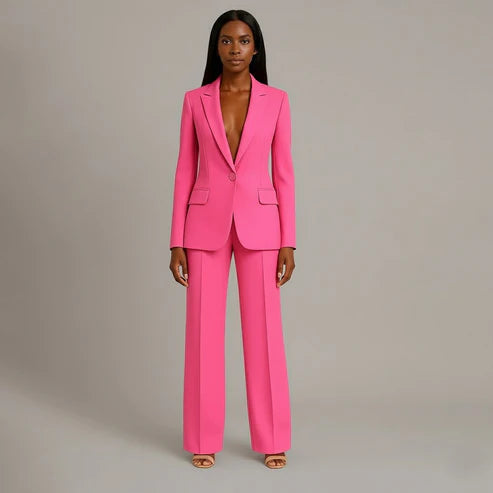 Women's Tailored Suit Set | Elegant Blazer and Slim Trousers | Chic Office Pant Suits for Women 2