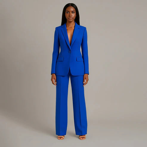 Women's Tailored Suit Set | Elegant Blazer and Slim Trousers | Chic Office Pant Suits for Women 3