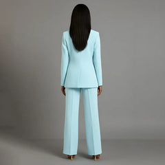 Women's Tailored Suit Set | Elegant Blazer and Slim Trousers | Chic Office Pant Suits for Women 4