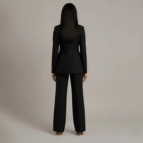 Women's Tailored Suit Set | Elegant Blazer and Slim Trousers | Chic Office Pant Suits for Women 8