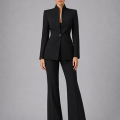 Women's Tailored Suit | Elegant Blazer and Wide Leg Trousers | Sophisticated Office Wear 0