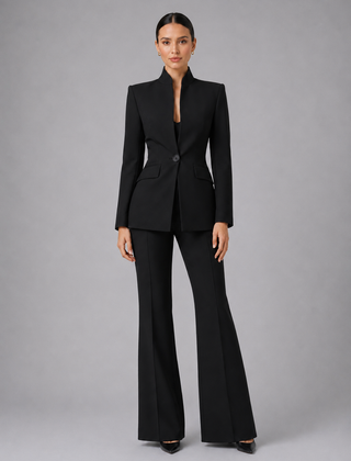 Women's Tailored Suit | Elegant Blazer and Wide Leg Trousers | Sophisticated Office Wear 0