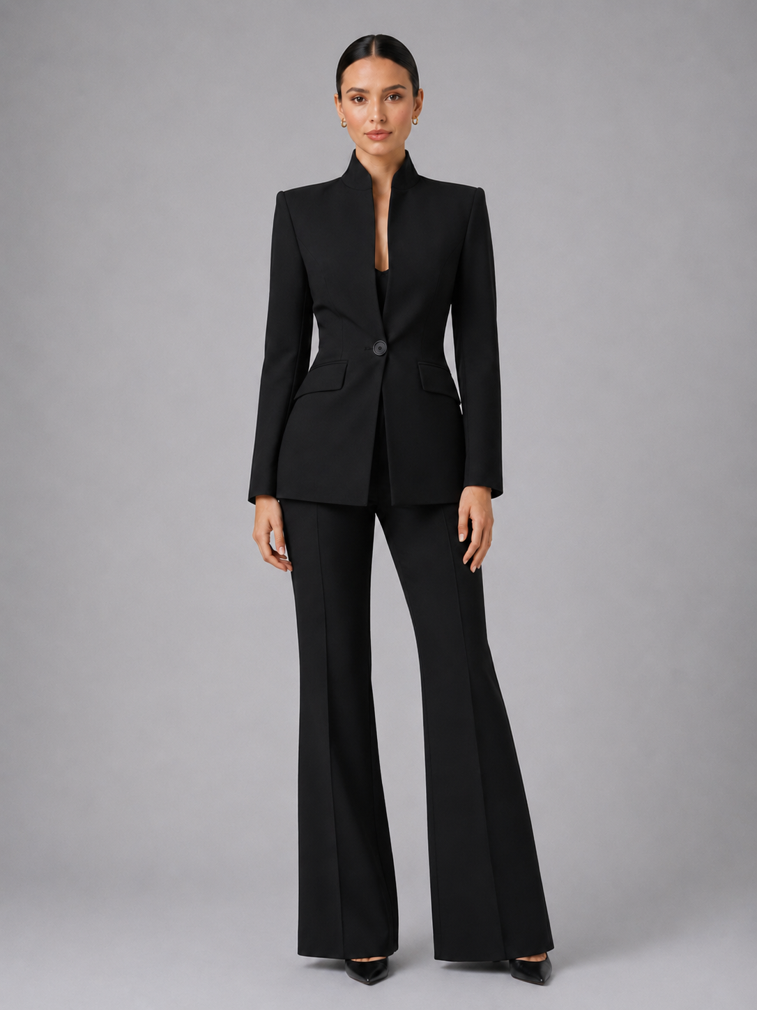 Women's Tailored Suit | Elegant Blazer and Wide Leg Trousers | Sophisticated Office Wear 0