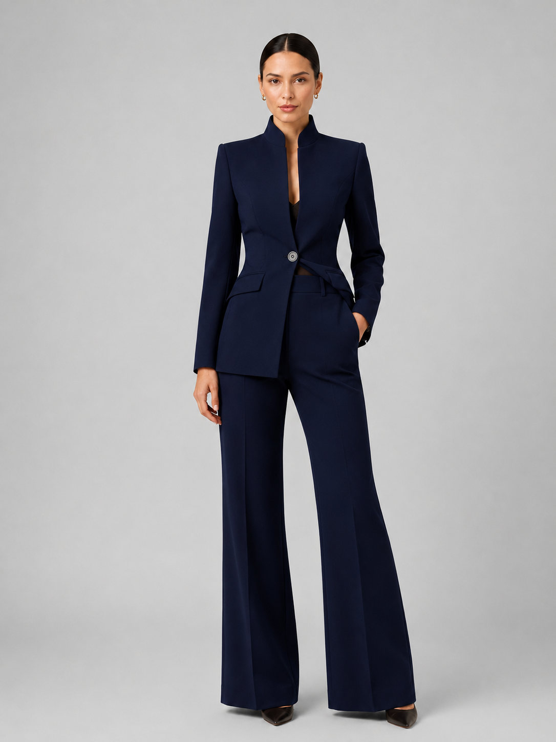 Women's Tailored Suit | Elegant Blazer and Wide Leg Trousers | Sophisticated Office Wear 3