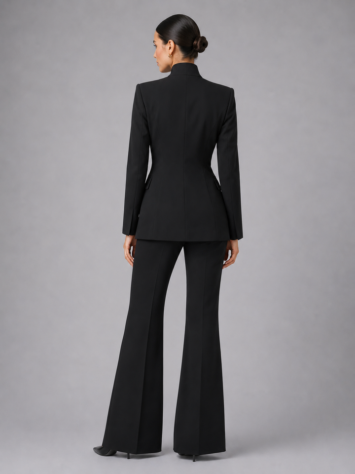 Women's Tailored Suit | Elegant Blazer and Wide Leg Trousers | Sophisticated Office Wear 4