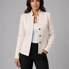 Women's Textured Cable Knit Blazer | Elegant Tailored Fit Jacket | Sophisticated Professional Outerwear 1