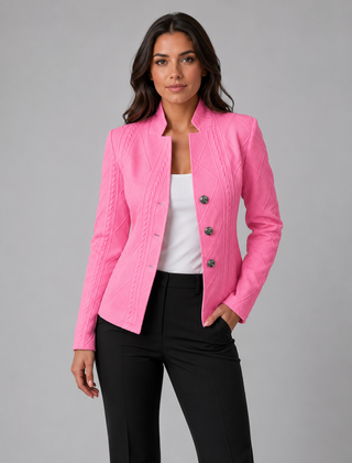 Women's Textured Cable Knit Blazer | Elegant Tailored Fit Jacket | Sophisticated Professional Outerwear 2