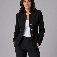 Women's Textured Cable Knit Blazer | Elegant Tailored Fit Jacket | Sophisticated Professional Outerwear 4