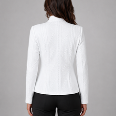 Women's Textured Cable Knit Blazer | Elegant Tailored Fit Jacket | Sophisticated Professional Outerwear 5